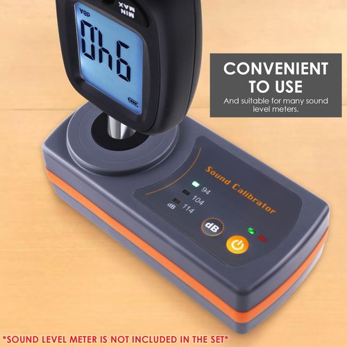 Professional Sound Level Calibrator Decibel Meter Calibration with Three Calibration Level at 94dB & 104dB & 114dB, SPL Meter Calibrator for dB Noise meter