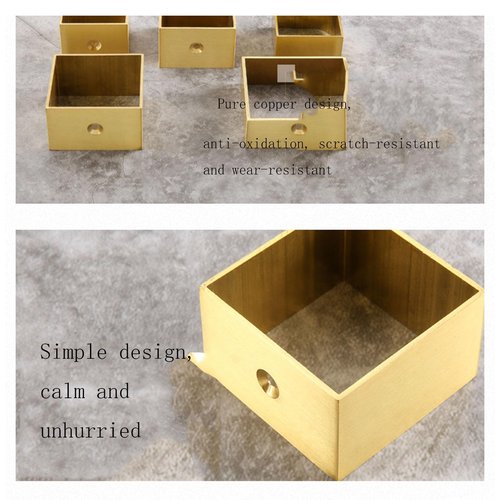 ZMTGLTG Square Brass Leg Caps - Furniture Feet Protectors for Wooden Chairs, Tables to Protect Floors from Scratches, Reduce Noise(4 Pack)(55 * 55 * 25mm)