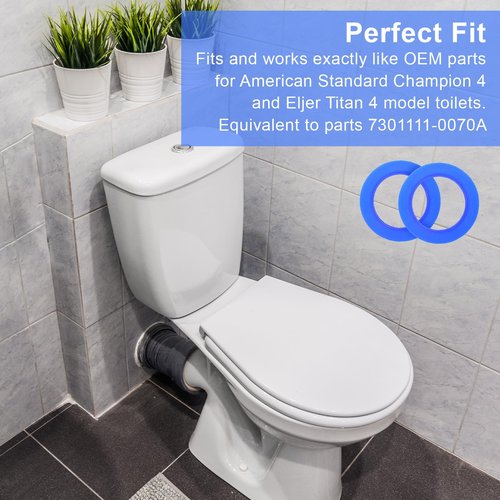 American Standard Toilet Repair Kit 7301111-0070a - 6 Pc Flush Valve Seal & Fill Valve Seal Set with O Rings - Silicone Toilet Flapper Replacement, Stops Leaks, Inside Tank Parts