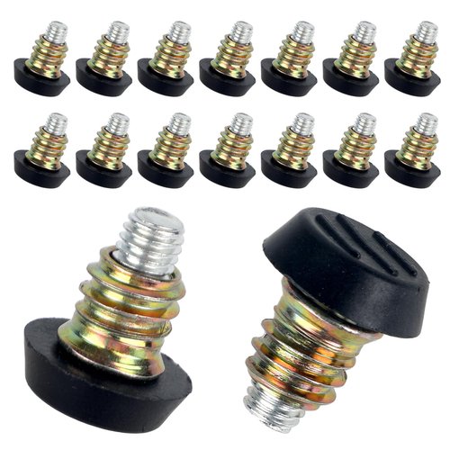 BOXOB 16pcs 1/4-20" UNC Thread Adjustable Furniture Levelers, Threaded Anti-Slip Chair Leg Extender Plastic Iron Table Leveling Feet with 16pcs Screw-On Nuts for Tables Chairs Wooden Furniture