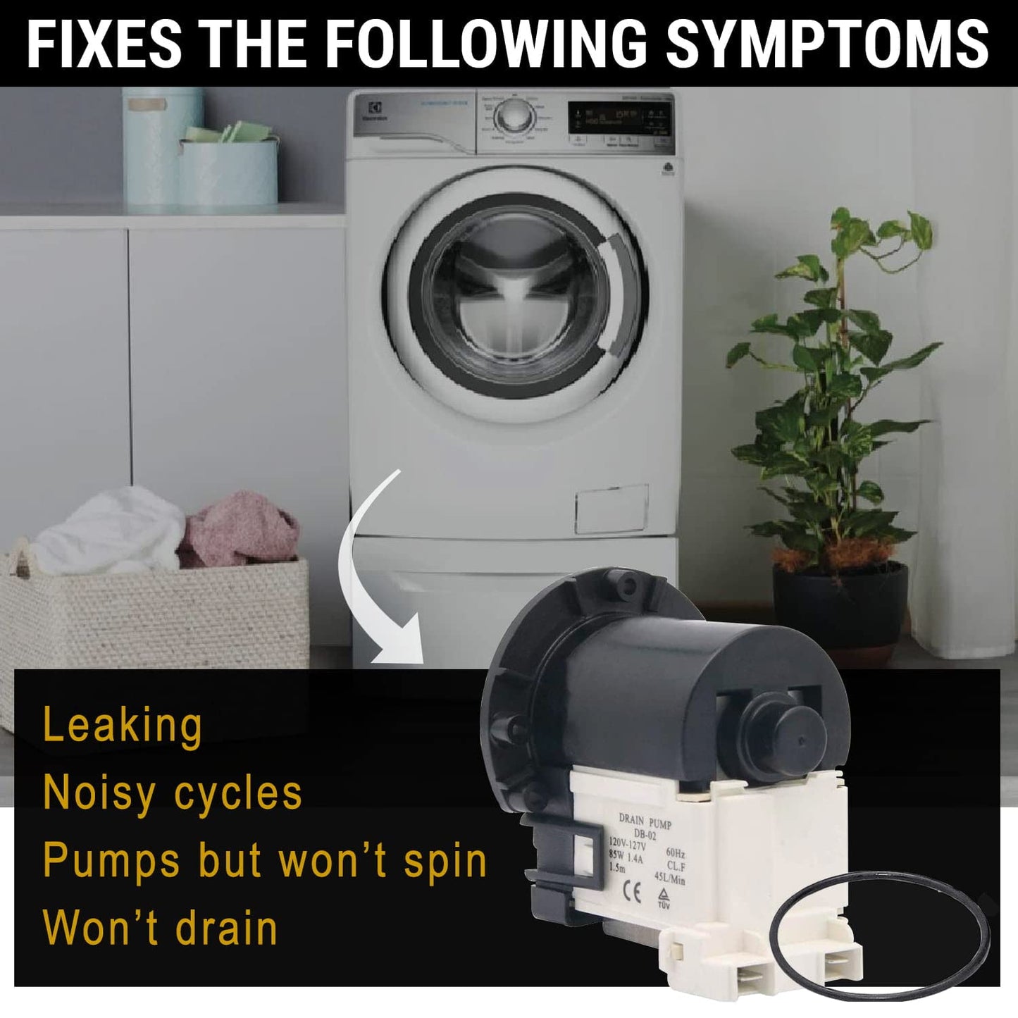 4681EA2001T Washer Drain Pump Motor Exact Fit for Kenmore & LG washer drain pump by Seentech - Replaces Part Numbers AP5328388, 2003273, 4681EA2001D, 4681EA2001N, 4681EA1007G and More