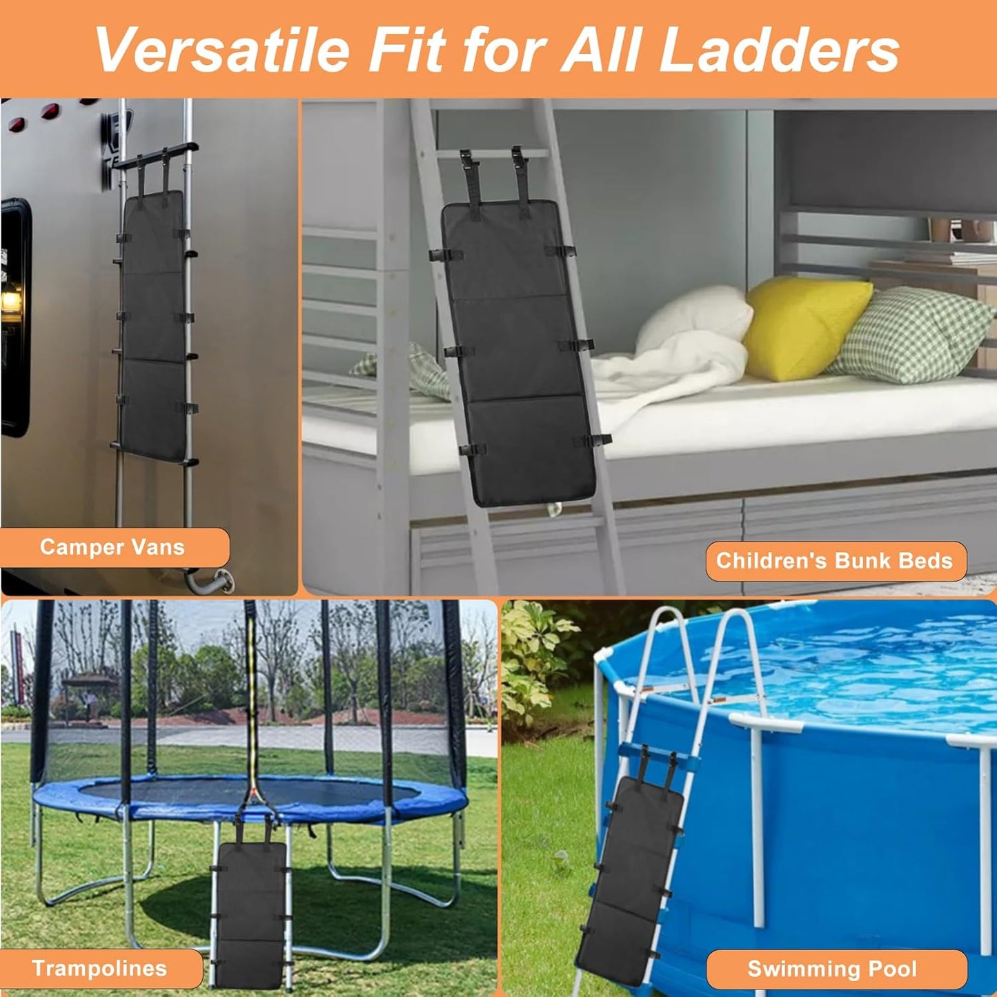 Bunk Bed Ladder Cover - 31x15 Inches Guard Protector to Prevent Climbing - Pool & Playground Ladder Lock