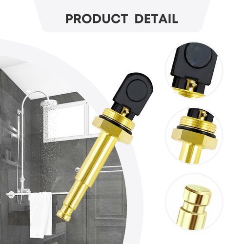 Tesidol RP5649PB Faucet Push Button Diverter Assembly,Polished Brass,Compatible with 1H Tub & Shower