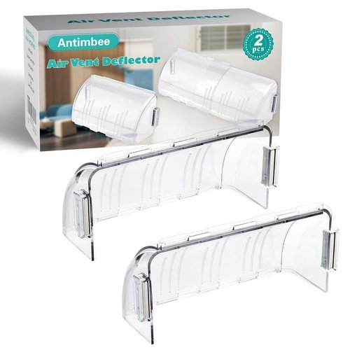 2 Pack Adjustable Magnetic Heat & Air Vent Deflector -New Super Strong Neodymium Magnets 8" to 15" Length Fits Vents, Sidewall, Ceiling, Floor Registers - Curved Air Conditioner Vent Cover