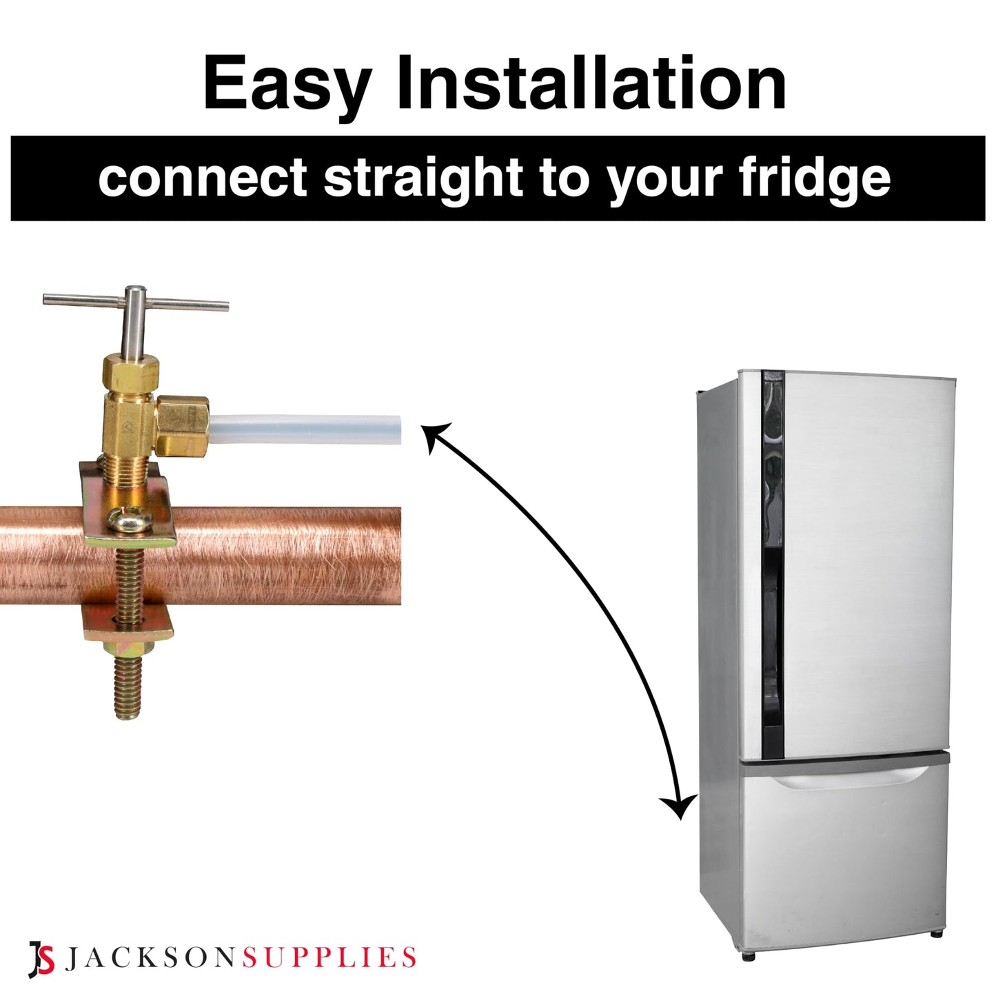 Ice Maker Supply Line and Humidifier Installation Kit for Refrigerators & Freezers, 1/4” x 25’ Poly Tubing, Includes Quick Connect Saddle Valve, Compression Fittings and Adapters