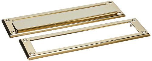 Baldwin Estate 0012.003 Letter Box Plate in Polished Brass, 13" x 3.625"