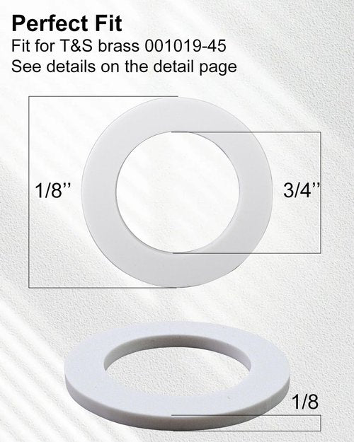 24Pcs Coupling Nut Washer Fit for T&S Brass 001019-45 Faucet, 1 1/8 "Outer Diameter 3/4" Inner Diameter 1/8 "Thickness Silicone Plunger O-Ring Gasket