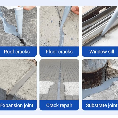 Detroitrain Concrete Crack Filler, 2-in-1 Concrete Crack Filler, 2025 New Upgrade Detroitrain Slab ConcreteCrack Waterproof Repair Sealant, Caulking Glue forConcrete (Gray, 200g)