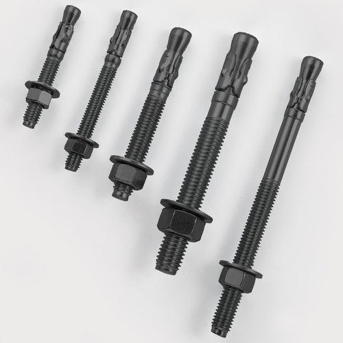 Wensilon 10Pcs 5/16x3 Inch Standard Fasteners for Heavy-Duty Black Wedge Anchors for Cement and Concrete
