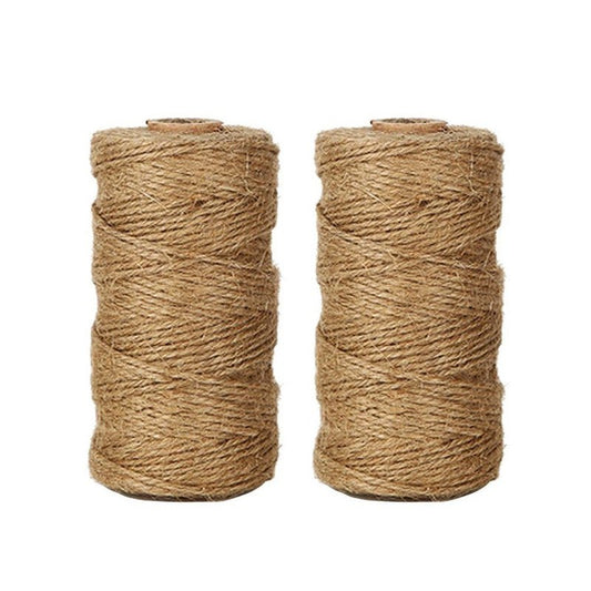 Tenn Well Natural Jute Twine, 656 Feet 1mm Thin Rustic Twine String for Arts & Crafts, Gift Wrapping, Gardening, Wedding, Halloween Decor, Christmas Ornaments (2PCS X 328 Feet)