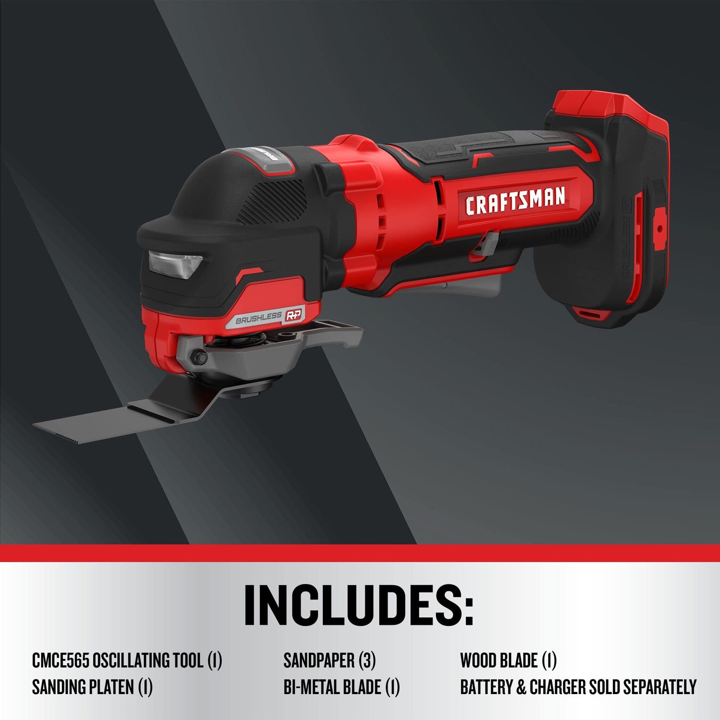 CRAFTSMAN V20 Cordless Oscillating Tool, Multi-Tool, Up to 19,000 OPM, Bare Tool Only (CMCE565B)