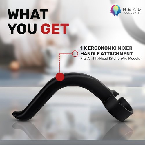 Ergonomic Handle for KitchenAid Tilt-Head Stand Mixer – Mixer Accessory – Easy Grip Mixer Attachment – Secure, Strain-Free, Comfortable Handle