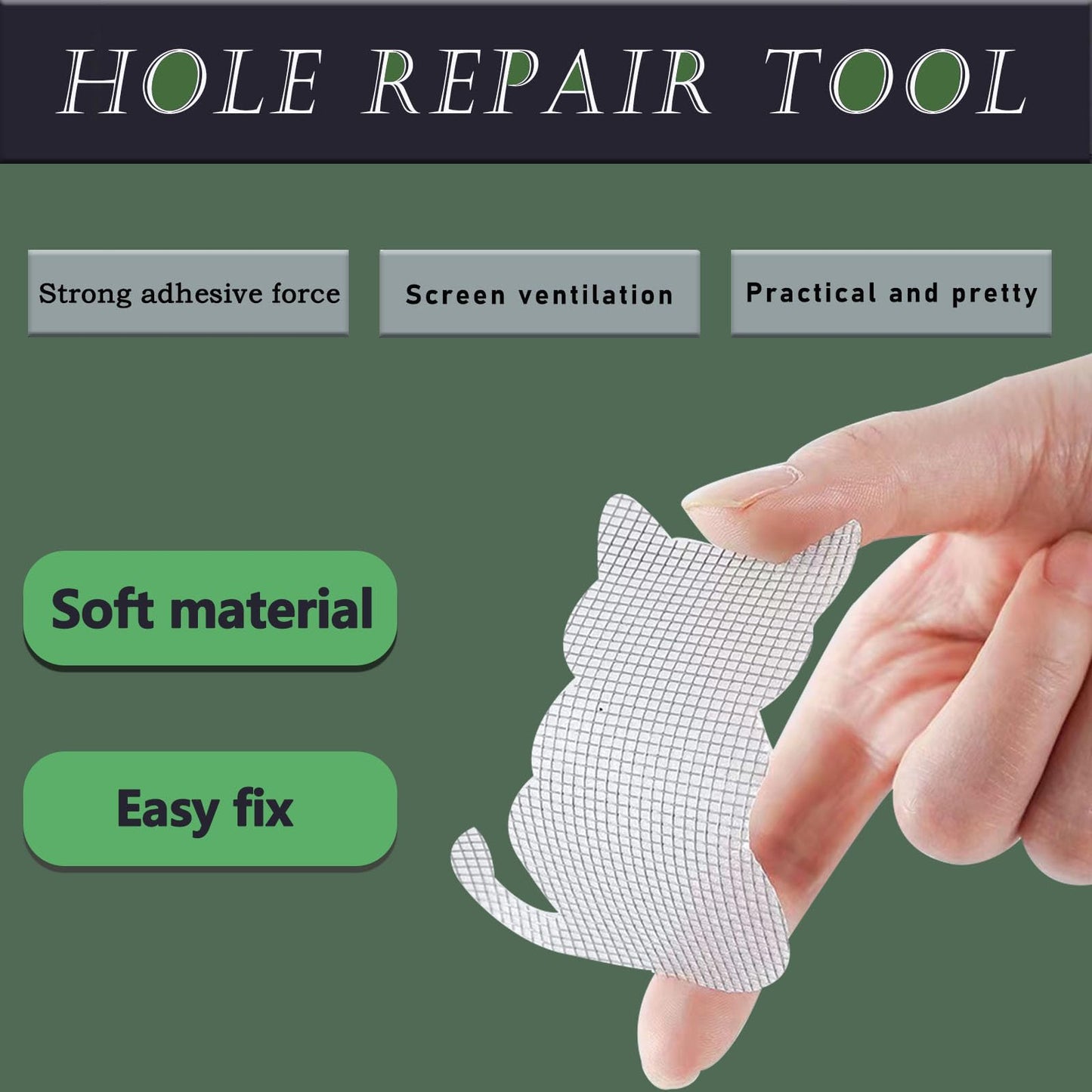 26 Sheets Window Screen Patch Repair Kit, 7 Sizes Window Screen Repair Tape, Screen Repair Kits for Window and Door Screen Tears Holes, Strong Adhesive Fiberglass Quickly Window Screen Repair Kit