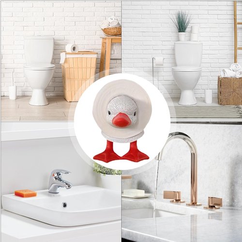 Toilet Roll Holder - Toilet Paper Holder | Cute Duck Shaped Toiletpaper Holders | Bathroom -Standing Tissue Rack Aesthetic Accessory for Restroom, Apartment, Hotel, Under Cabinet and Others