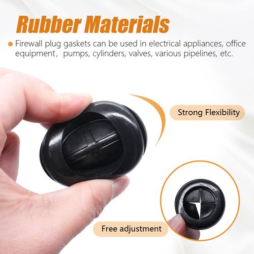 mankk Rubber Grommet Kit Firewall Grommet Wire Grommet Tower Shaped and Round Double Sided Rubber Hole Plug with Retractable Box Knife for Wire Protection