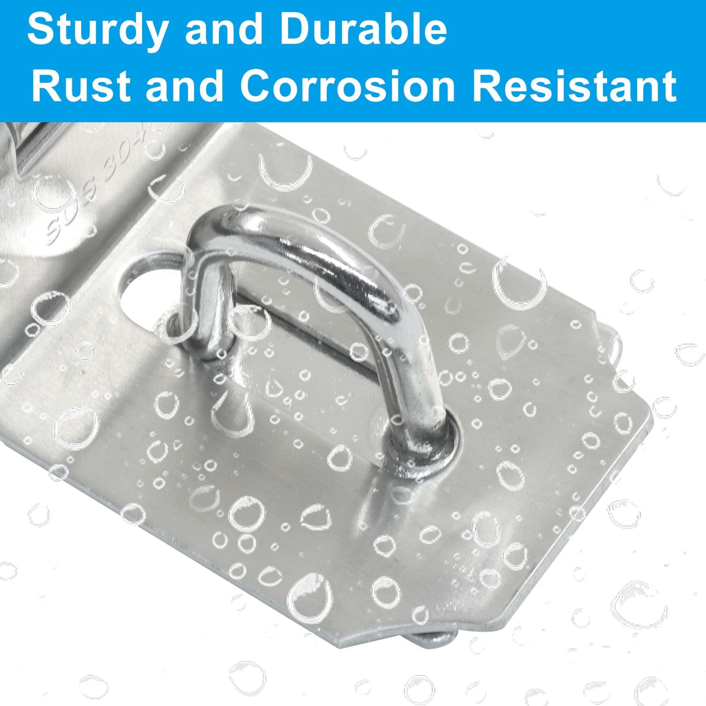 Aracombie 90 Degree Hasp Latch Lock, 3 Inch Padlock Hasp Latch, Silver Right Angle Latch with Screws for Shed, Barn, Cabinet, Durable & Corrosion-Resistant Design