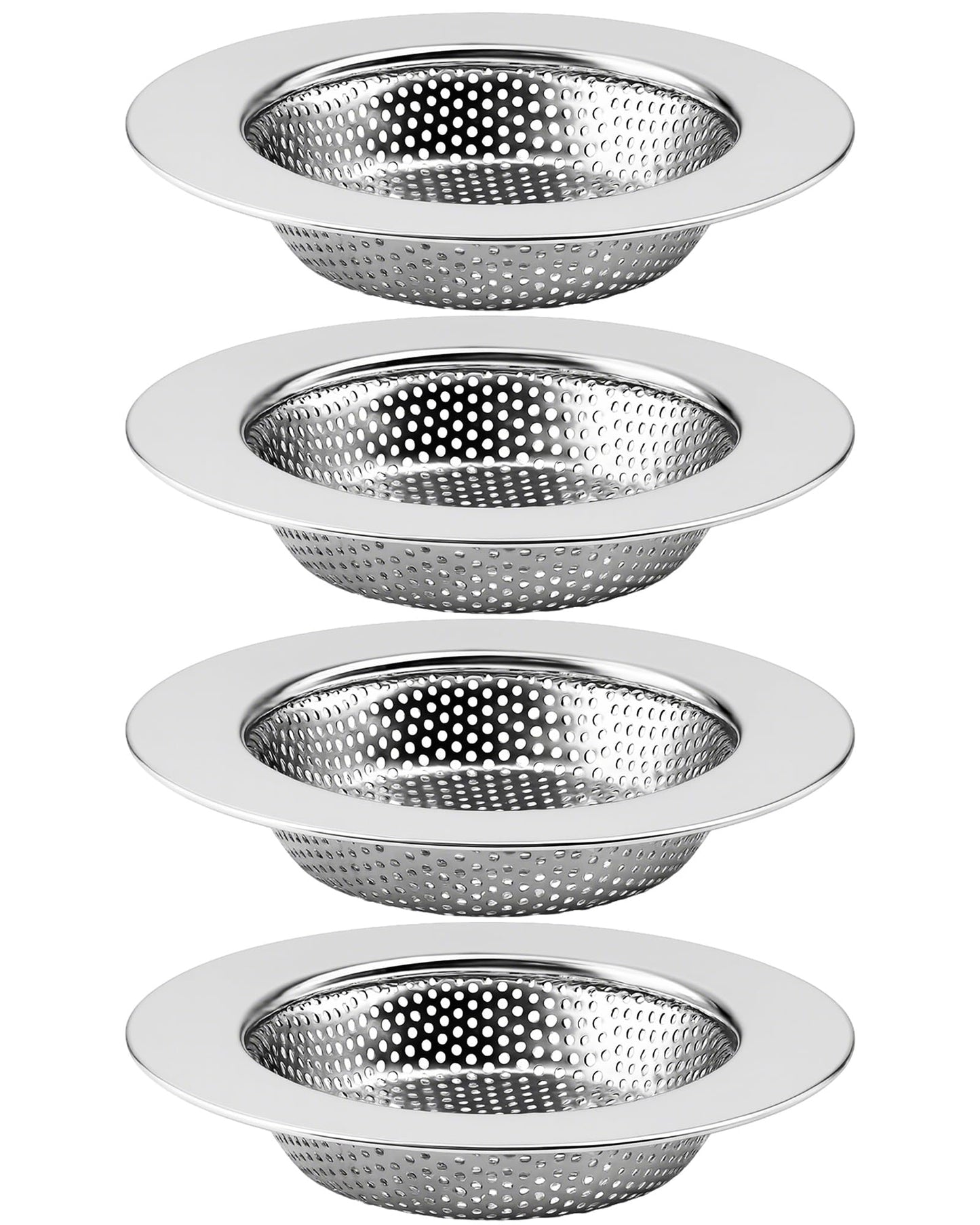 HMTIY 4-Pack Kitchen Sink Drain Strainer, Sturdy Stainless Steel, for Most Kitchen Sink, Effectively Catches Food Particles to Keep Drain Cleanliness, Ease of Cleaning, Outer Diameter 4.5 Inch