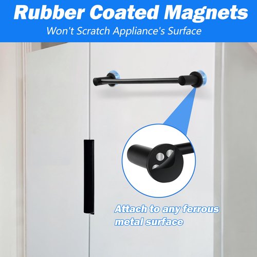 Magnetic Towel Bar for Refrigerator, 14-25" Adjustable Stainless Steel Magnetic Rod, Multi-Functional Magnetic Rack Holder for Kitchen Towel, Class Room Flip Calendar, Anchor Chart Paper 1 Pack