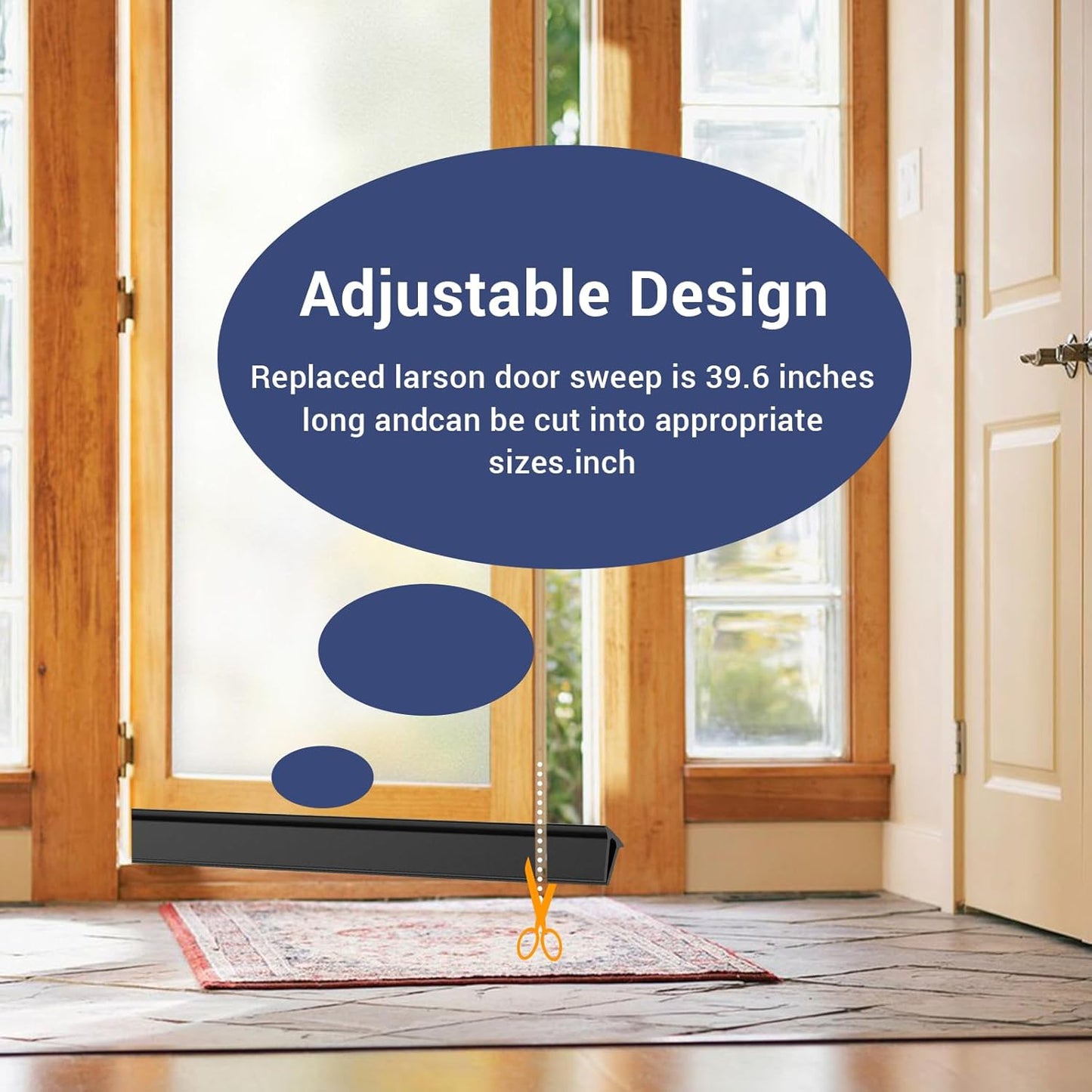 Storm Door Sweep Replacement for Larson & Pella Storm Door Expander Sweep, CH9030501 Sweep for Vinyl and Metal Door Sweep Assembly - Style 1