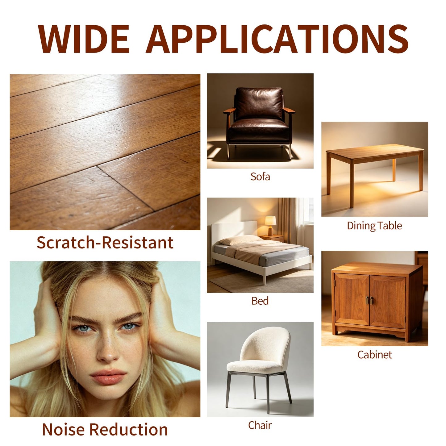 Chair Leg Floor Protectors - 40 Pcs Silicone & Felt Pads for Hardwood Floors - Anti-Scratch Furniture Sliders, Noise-Reducing Chair Feet Covers - Furniture Leg Caps Fit Sizes to(0.75"-1.06")