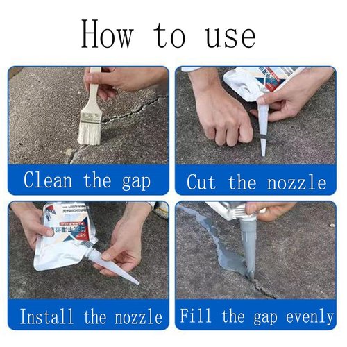 Heavy-Duty Concrete Crack Repair Adhesive, 2025 Upgrade Concrete Sealer Outdoor Waterproof, Quick-Drying Grouting Adhesive, for Home Repairs, Construction Projects (Grey,200g)