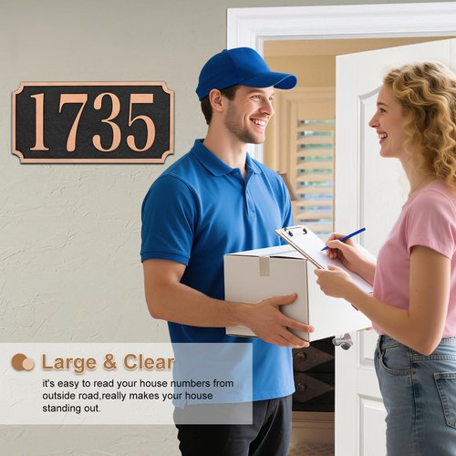 Address Plaque Notched Style - 12'' x 5.9'' Custom Address Sign for House,House Number Plaque Sign for Outside House,Driveway,Mailbox Easy Installation Metal & Large Options (Style 5)