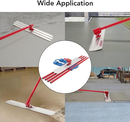 Bull Float Magnesium Concrete Float,36 x 8" Round End Tool, with Adjustable Bracket, Easy to Use with 4 Float Handle Bracket, Aluminum Magnesium Alloy Concrete Float