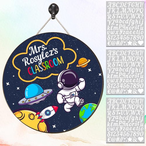 Astronaut Space Classroom, Spaceship Kids, Kindergarten Door Sign, PreK Teacher Round Door Signs, School Door Hanger Plaque, School Supplies Must Have -1