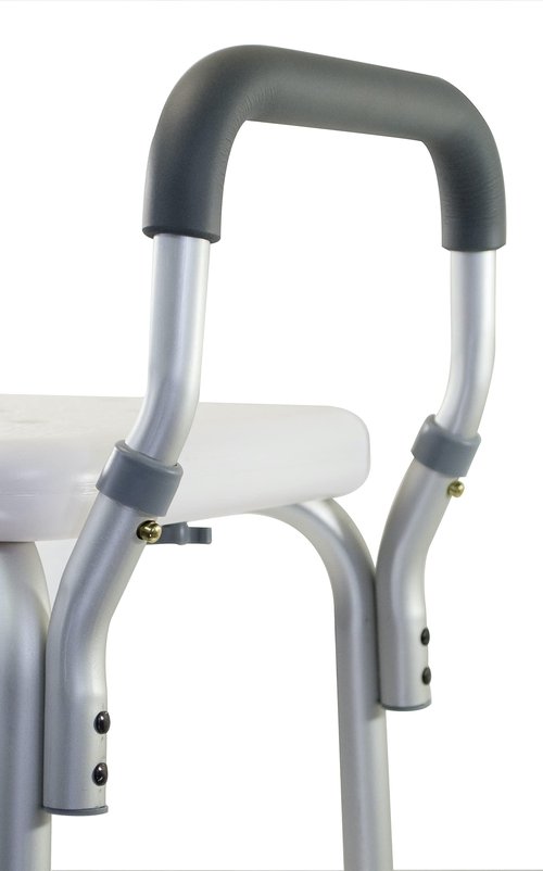 Essential Medical Supply Height Adjustable Shower and Bath Bench with Back, Padded Arms and Textured Seat - Perfect Shower Chair for Inside Shower or Tub for Seniors and Adults - Supports 300lbs.