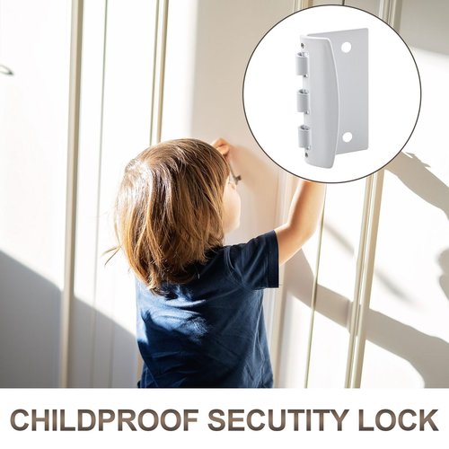 U 9888 Flip Action Door Lock, Reversible Privacy Lock with Anti-Lock Out Screw for Child Safe Mode and Home Defense (4 Pack)