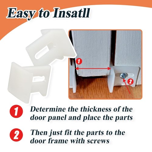 Generic 10 Pcs N7015 Plastic Door Bottom Guide Kits Replacement, 5 Sets, White