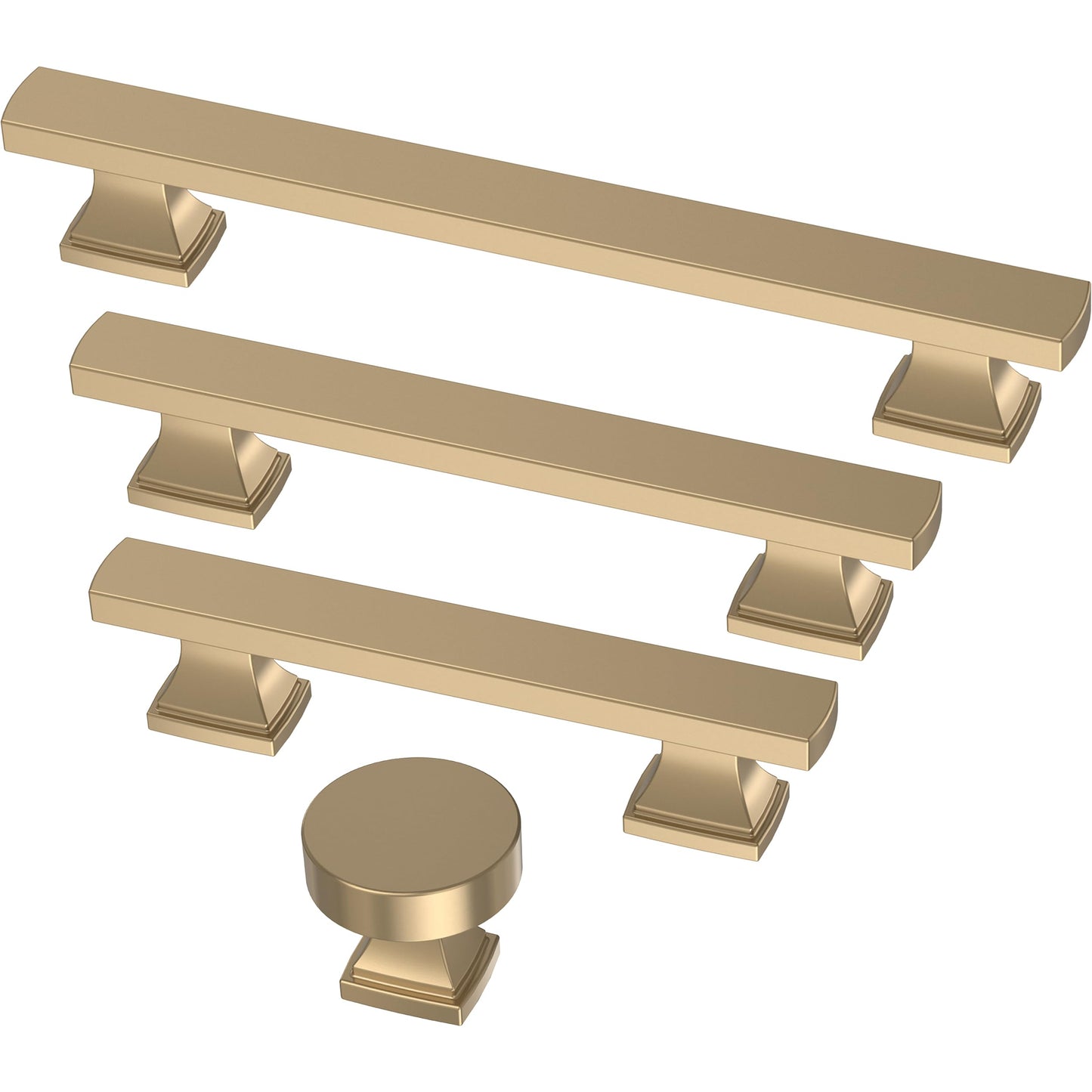 FRANKLIN BRASS Tiered Foot (10-Pack) Cabinet Handles 3" Hole Center Pulls | Champagne Bronze Hardware Kitchen Door, Drawers, Dressers, Furniture P49572C-CZ-B