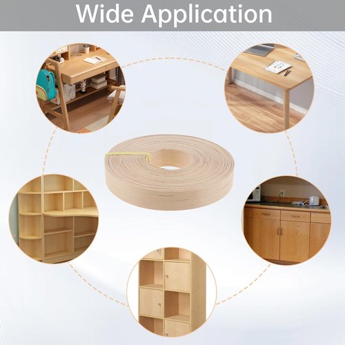 PNXKTXO Maple Edge Banding 3/4 Inch * 50 ft Wood Edge Banding Tape Preglued Iron On with Hot Melt Adhesive Real Wood Veneer Edging for Plywood Table, Cabinet, Furniture (Maple)