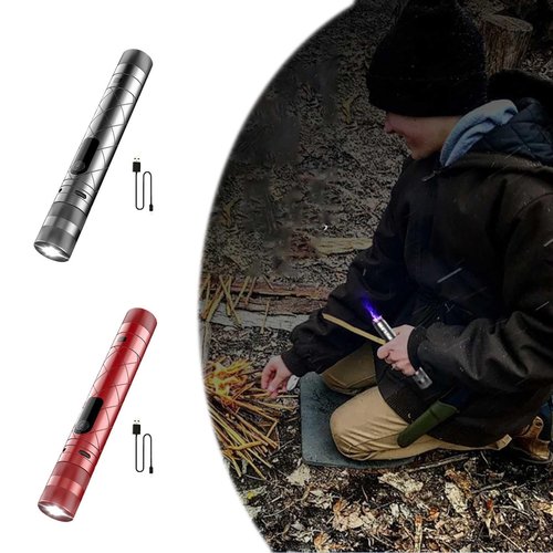 Suptruck Voltguard X95 Tactical Stun Flashlight–Ultimate Survival Flashlight, Waterproof, Rechargeable Self-Defense, High-Intensity LED, Outdoor Emergency Use (Red)