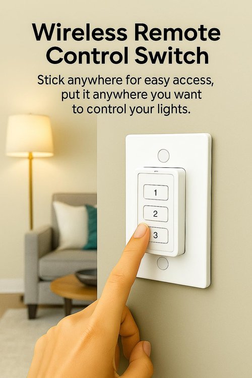 LoraTap 656ft Wireless Wall-Switch: Remote Control Outlet 3 Pack — Lights & Small Appliances — No Wiring —1 Remote for 3 Plugs