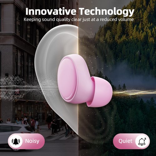Ear Plugs for Sleeping 45dB Noise Cancelling System Ear Plugs for Concerts, Focus Travel, Work Silicone Hearing Protection Earplugs with 8 Tips (XS-L) Reusable Powerful Noise Reduction Ear Plug Pink