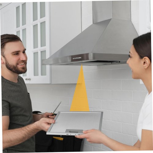 Vent Hood Filter, 2Pcs Range Hood Filter 10x13" Multi-Layer Stainless Steel Stove Vent with Fastener Heat-Resistant Washable Replacement Range Accessories, Stove