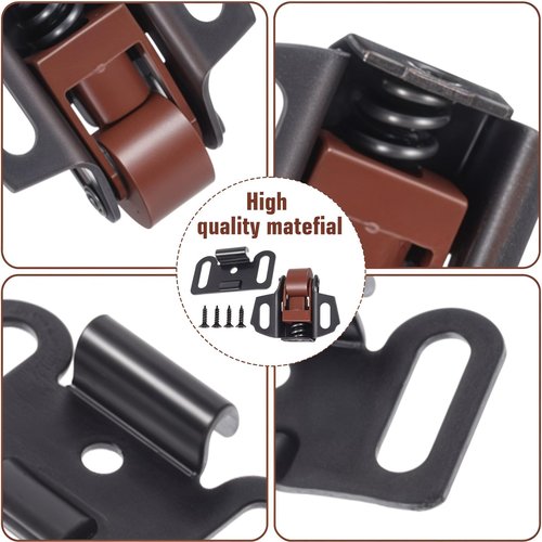 2Pack Mailbox Replacement Roller Catch Latch, Hardware Roller Wheel Spring Cabinet Furniture Closet Door Catch Latch with Screws for Cabinet Doors RV Latches Camper Kitchen