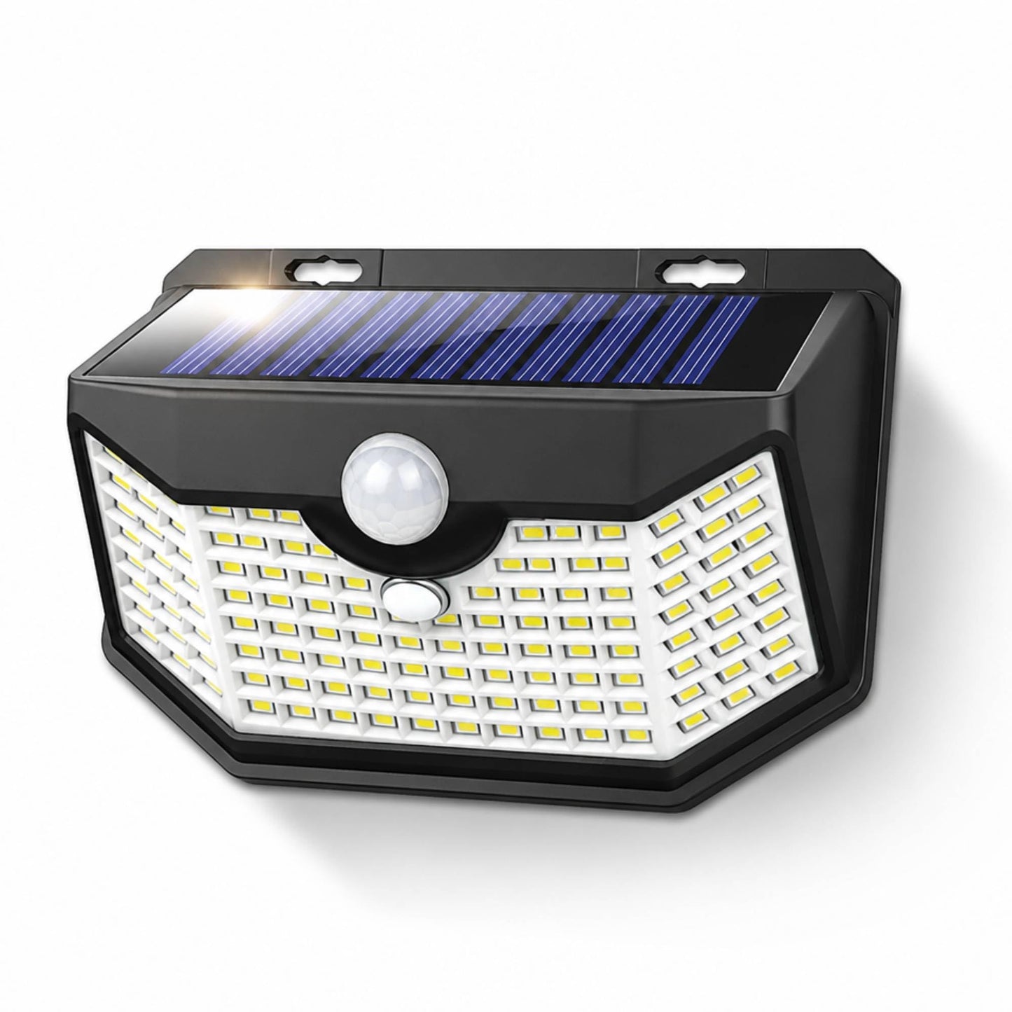 HMCITY Solar Outdoor Lights, IP65 Waterproof Solar Wall Lights, Upgraded PIR Motion Sensor Spot Lights for Outdoor(Back Button 8Packs, Black Shell-Daylight White)