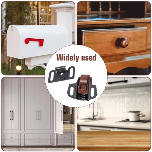 2Pack Mailbox Replacement Roller Catch Latch, Hardware Roller Wheel Spring Cabinet Furniture Closet Door Catch Latch with Screws for Cabinet Doors RV Latches Camper Kitchen
