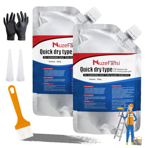 Concrete Crack Sealant, Premium Concrete Crack Filler, Weather-Resistant Caulking Glue,Quick-Drying & Waterproof Repair Adhesive for Slabs, Driveways, Sidewalks (2-Pack,2.19LB)