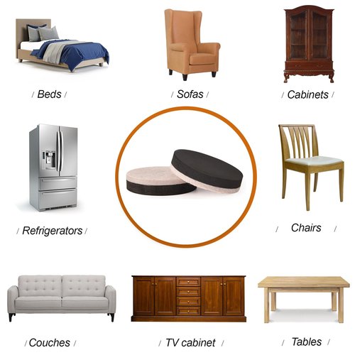 Felt Furniture Sliders for Hardwood Floors, 16 PCS 3" Reusable Furniture Movers Sliders for Hard Surfaces, Move Your Furniture Easily and Safely!