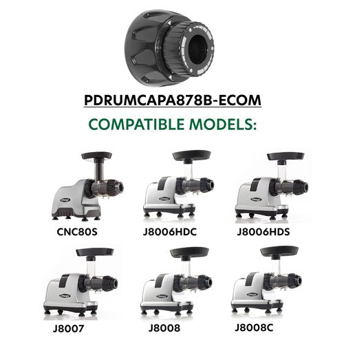 Omega Juicer Replacement Parts - Adjustable End Cap For Model CNC80S, J8006HDS, J8006HDC, 8007, 8008, J8008C, Black