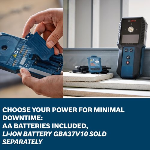 BOSCH GMS120-27 Wall Scanner and Stud Finder, Detects Wood, Metal, and Live Wires Behind Your Wall - Includes 2 AA Batteries and Pouch