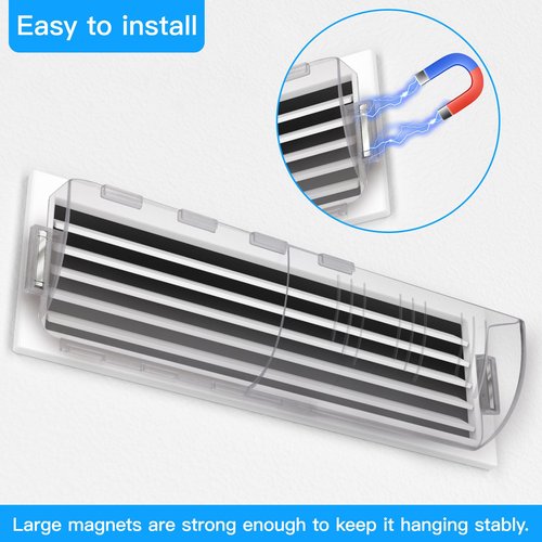 2 Pack Adjustable Magnetic Heat & Air Vent Deflector -New Super Strong Neodymium Magnets 8" to 15" Length Fits Vents, Sidewall, Ceiling, Floor Registers - Curved Air Conditioner Vent Cover