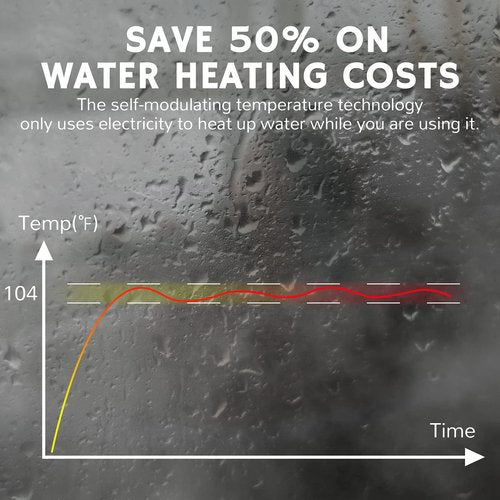Airthereal Electric Tankless Water Heater 14kW, 240Volts - Endless On-Demand Hot Water - Self Modulates to Save Energy Use - Small Enough to Install Anywhere - for 1 Shower, Evening Tide series