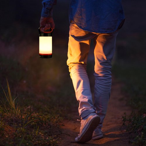 BLACK+DECKER 300LM LED Lantern, Multiwhite 360° Illumination with 5 Light Modes, Frosted Exterior, Folding Hook, up to 12 Hours Runtime, AA Battery Operated, IP65 Waterproof for Camping, Hiking, DIY