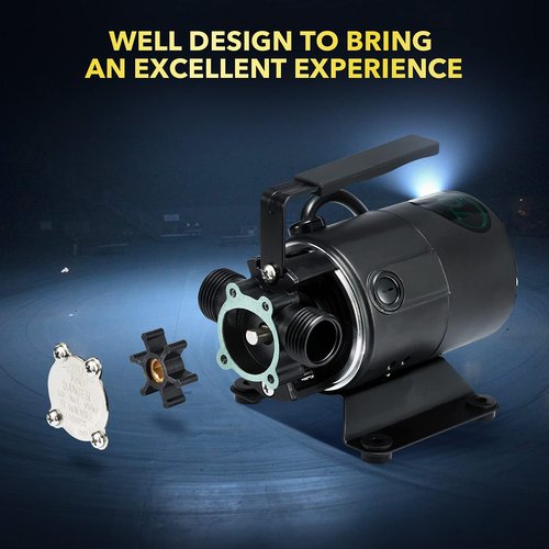 115V Water Transfer Pump 330GPH Self-Priming Pump, Portable Electric Utility Sump Pump with Suction Hose Attachment Black