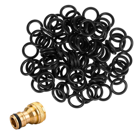 100 Pack Nitrile Rubber Gasket O-Ring Replacement, Pressure Washer O-Rings, OD 16mm ID 11mm 2.5mm Width Sealing Fittings, Garden Hose O Ring