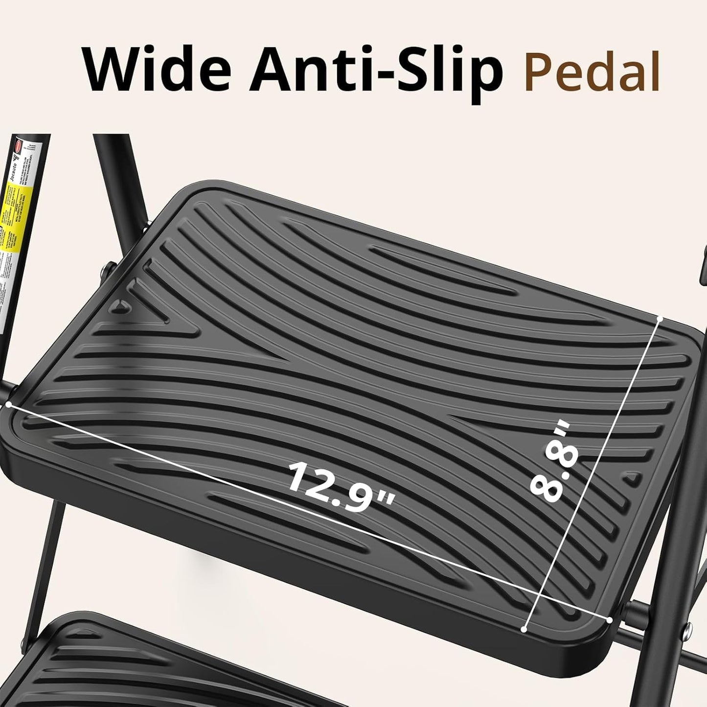 Jocauto 2 Step Ladder, Step Stool with Wide Anti-Slip Pedal, Step Ladder Folding Step Stool for Adults, Portable ladders for Home Kitchen